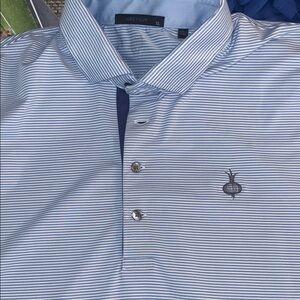 Greyson Ohoopee Match Club Blue Stripe Polo XL